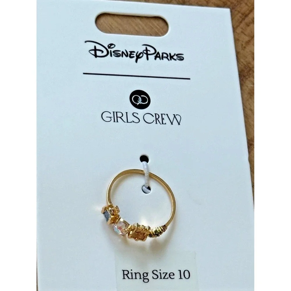2026 Walt Disney World Parks 4 Parks Icons Gold Ring Girls Crew Size 10 NEW